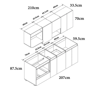 9.1.3.-COCINA LUXEMBURGO 2.10m MODULO HORNO – 4 GAS - Image 16