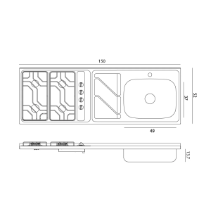 3.-MESÓN 1.50M X 52CM 4 GAS - Image 3