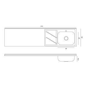 5.-MESÓN 2.10M X 52CM LISO - Image 3
