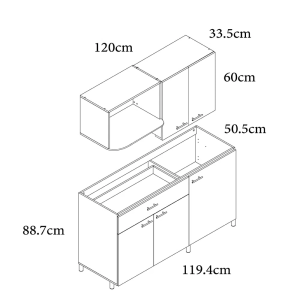 2.-COCINA MALTA 1.20m – 2 Gas - Image 5