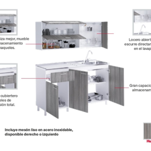 4.-COCINA TOLEDO 1.50m – LISO - Image 5