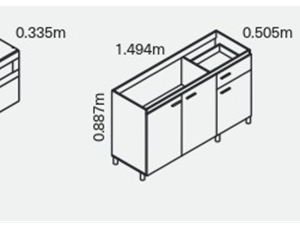 4.-COCINA TOLEDO 1.50m – LISO - Image 6