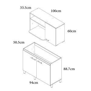 1.-COCINA MONACO 1m - LISO - Image 6
