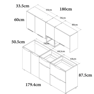 9.-COCINA MEDITERRANEO 1.80m – 4 GAS - Image 7