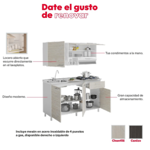 3.-COCINA DUBLIN 1.50m – 4 Gas - Image 7