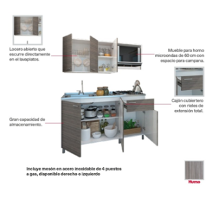 5.-COCINA AMALFI 1.50m – 4 GAS - Image 7