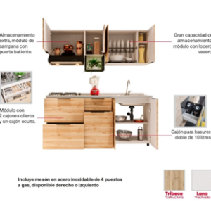 9.-COCINA MEDITERRANEO 1.80m – 4 GAS - Image 6