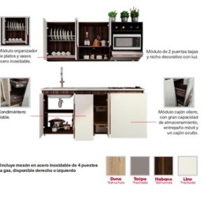 9.1.3.-COCINA LUXEMBURGO 2.10m MODULO HORNO – 4 GAS - Image 15