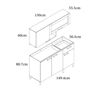 3.-COCINA DUBLIN 1.50m – 4 Gas - Image 8